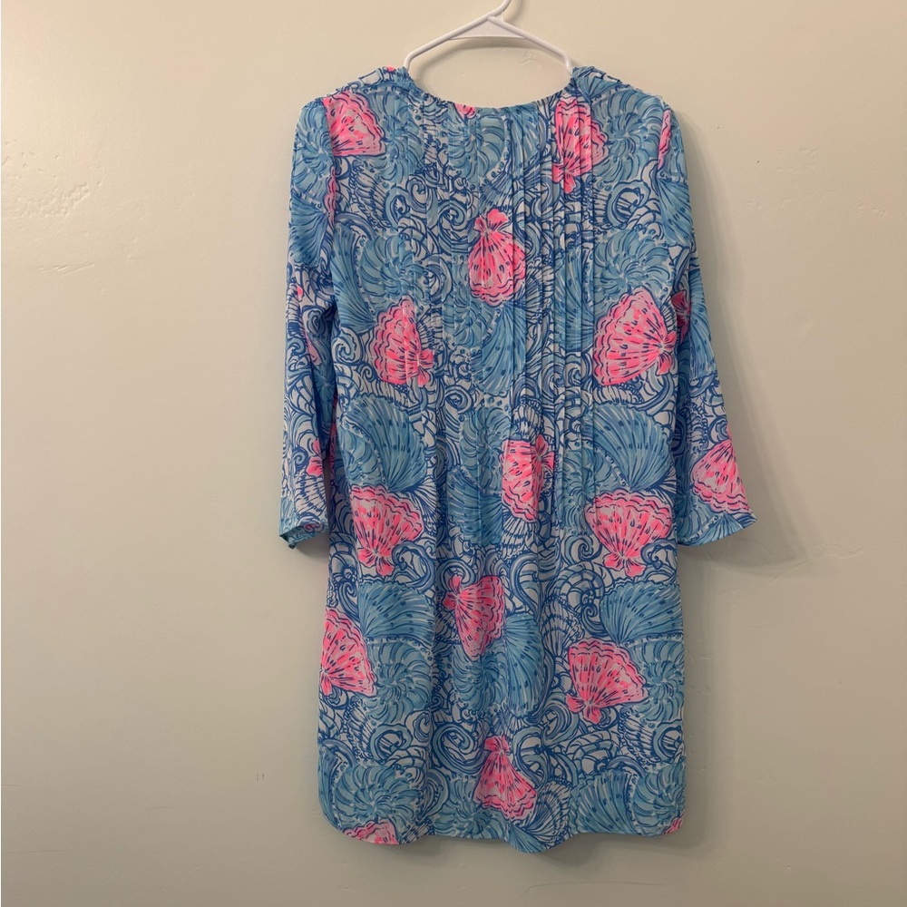 Lilly Pulitzer Marilina Tunic Dress Blue Haven Raising Shell Size XS - Picture 2 of 10
